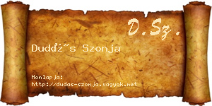 Dudás Szonja névjegykártya